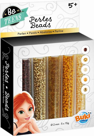 Buki Be Teens, Tuba z perełkami, Złote i brązowe koraliki, PE009