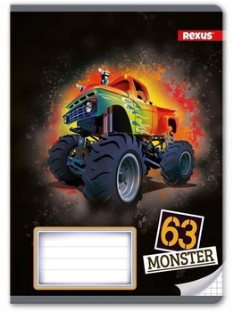 Zeszyt dla chłopca, 32 kratka, z marginesami, Monster Truck