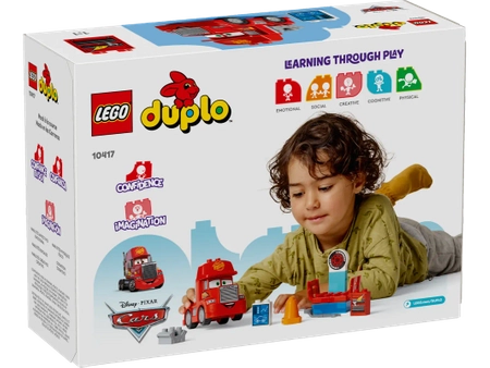 Klocki Lego Duplo 10417 Maniek na wyścigu, 14 elementów, Disney Pixar Cars Auta, klocki dla małych dzieci, prezent dla dwulatka