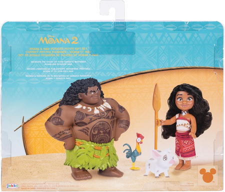 Vaiana Moana 2, zestaw figurek, figurki Vaiana 15 cm i Maui 19 cm, HeiHei i Pua, oryginalne zabawki z bajki