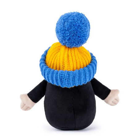 MU Brno, Pluszowa maskotka Krecik w wełnianej czapeczce niebiesko-żółtej, 20 cm, super jakość, plusz