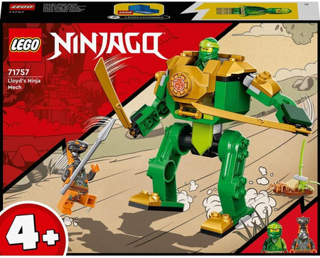 Klocki Lego Ninjago 71757, Mech Ninja Lloyda, 2 figurki, 57 elementów, wysoka jakość, oryginalne, wiek dziecka 4+