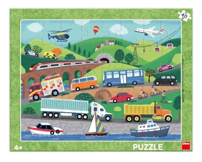 Dino Toys, Puzzle ramkowe Pojazdy, 40 el.