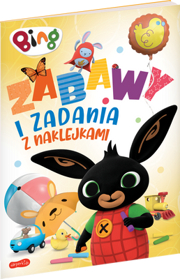 Królik Bing, książka: Zabawy i zadania z naklejkami, 24 strony