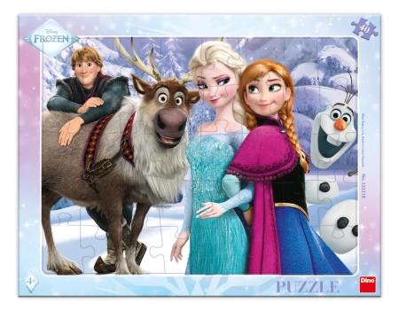 Dino Toys, Kraina Lodu, Puzzle ramkowe Na spacerze, 40 el.