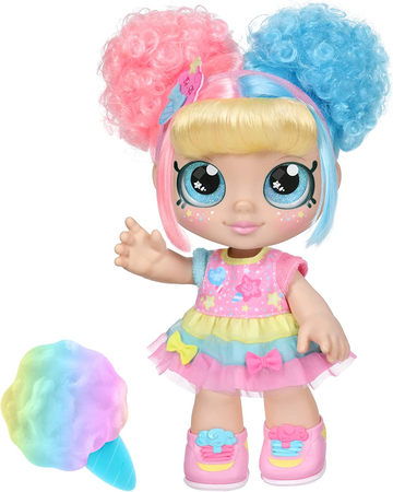 KindiKids, Pachnące Siostry, Lalka Candy z dużymi brokatowymi oczami, 30 cm, ruchoma głowa, zdejmowane buciki