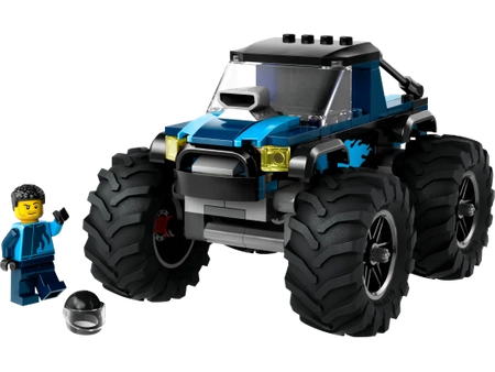 Klocki Lego City 60402 Niebieski monster truck, 148 el., samochód i figurka, zestaw dla chłopca, prezent dla pięciolatka