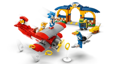 Klocki Lego Sonic the Hedgehog 76991 Tails z warsztatem i samolot Tornado, 376 elementów, oryginalne klocki dla fanów gry i filmu, wiek dziecka 6+