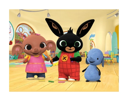 Król Bing, Drewniane klocki obrazkowe puzzle z Bingiem, 12 klocków, wiek dzieci 3+