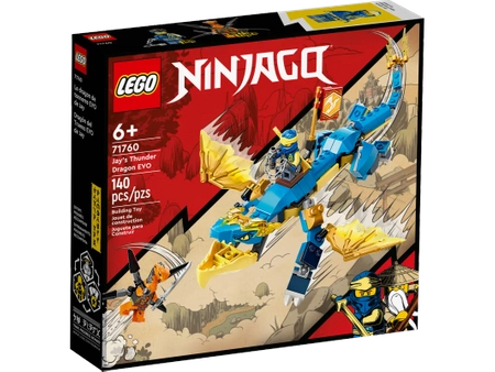 Klocki Lego Ninjago 71760 Smok gromu Jaya EVO, 140 el., w zestawie 2 figurki, klocki oryginalne, szybka wysyłka, wiek dziecka 6+