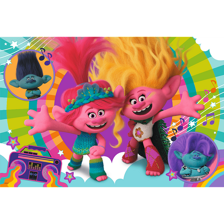 Trolle, Puzzle dwustronne Super Maxi, 24 duże elementy, obrazek po ułożeniu ma 60 x 40 cm, drugą stronę puzzli można kolorować, zabawka dla dzieci w wieku 3+