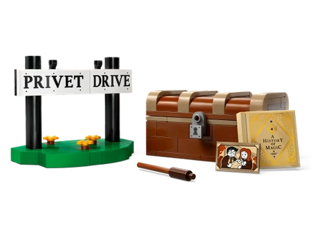 Klocki Lego Harry Potter 76425 Sowa Hedwiga z wizytą na ul. Privet Drive 4, 337 elementów, znana i lubiana postać z filmów o Harrym, oryginalne klocki, pomysł na prezent, wiek dziecka 7+