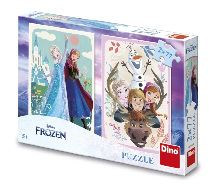 Dino Toys, Kraina Lodu, Puzzle Anna i Elsa, 2 x 77 el.