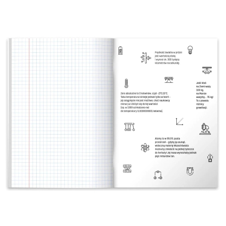 Herlitz, Zeszyt w kratkę do fizyki, format A5, 60 kartek, Fizyka, gramatura 70g