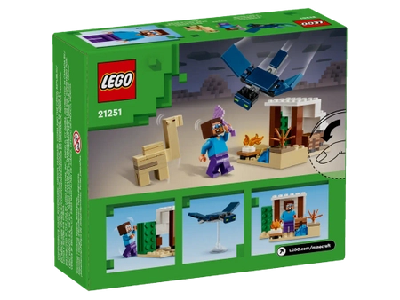 Klocki Lego Minecraft 21251, Pustynna wyprawa Steve’a, 3 figurki Steve, fantom i wielbłąd, 75 elementów, wysoka jakość, oryginalne klocki, wiek dziecka 6+, dostępne od ręki, szybka wysyłka