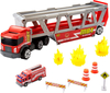 Matchbox, Zestaw Ciężarówka transporter i pojazd samochód strażacki z akcesoriami