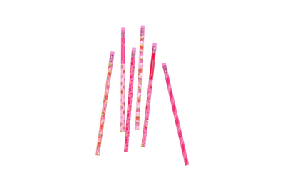 Pachnące ołówki z gumką, truskawkowe, 6 sztuk, Ooly