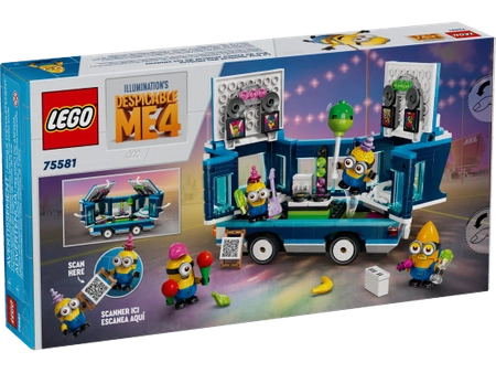 Klocki LEGO Minionki 75581, Despicable Me 4, Imprezowy autobus minionków, 379 elementów, 4 figurki, dla dzieci w wieku 7+