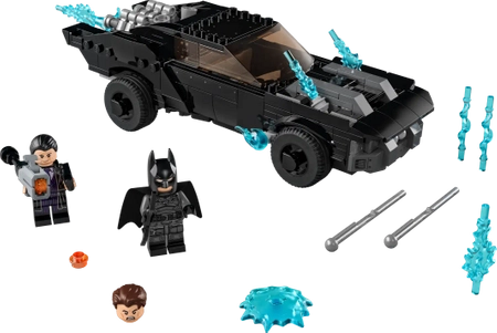 Klocki LEGO DC 76181 Batman Batmobil: pościg za Pingwinem, 392 elementy, 2 mini figurki, pojazd Batmobil, klocki oryginalne, wiek dziecka 8+