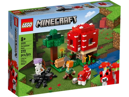 Klocki Lego MINECRAFT 21179 Dom w grzybie, 272 elementy, oryginalne klocki, zestaw dla fanów gry i nie tylko, wiek 8+
