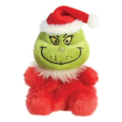 Grinch, Maskotka pluszowa zielony Grinch w stroju Świętego Mikołaja, 13 cm