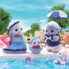 Sylvanian Family, 4 Figurki, Rodzina fok i akcesoria na basen