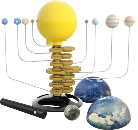 BUKI France, ruchomy Układ Słoneczny 2 w 1, zestaw do złożenia, Układ słoneczny z poruszającymi się planetami Księżycem wokół Ziemi, zestaw kreatywny i edukacyjny, seria 7255, wiek dzieci 8+