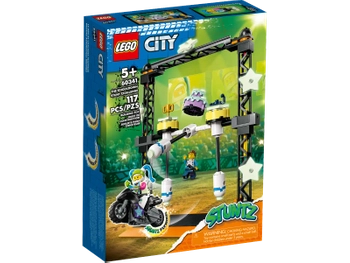 Klocki Lego City Stuntz 60341, Wyzwania kaskaderskie: przewracania; Motocykl i 2 mini figurki motocykl posiada koło zamachowe do rozpędzenia, 117 elementów, wysoka jakość, oryginalne klocki, wiek dziecka 5+, dostępne od ręki, szybka wysyłka
