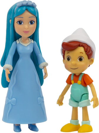 Pinokio i przyjaciele, figurki 2-pak, Pinokio i Wróżka Błękitka, zestaw 2 figurek, można ruszać kończynami, od renomowanego producenta, oryginalne licencyjne zabawki, dla dzieci w wieku 3+