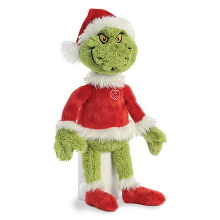 Grinch, Maskotka pluszowa zielony Grinch w stroju Świętego Mikołaja, wysoka jakość pluszu, oryginalny, wys. ok. 48 cm