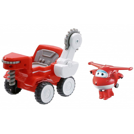 Super Wings, Figurka samolocik Dżetek Jett i pojazd księżycowy, oryginalna zabawka z bajki, dla dzieci w wieku 3+