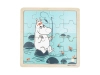 Muminki, Drewniane puzzle w ramce, Na ryby, 16 elementów, idealne dla malucha 18m+