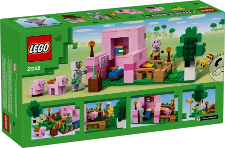 Klocki Lego Minecraft 21268 Dom prosiaczka, 238 elementów w tym figurki, dla fanów gry w wieku 7+