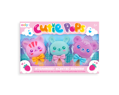 Gumki do ścierania w kształcie zwierzątek, 3 sztuki, Ooly