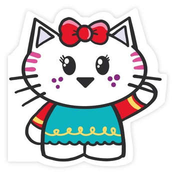 Karnet w kształcie kotka, w zestawie z kopertą czerwoną lub różową, lakier holograficzny, 15 x 15 cm, idealny na życzenia lub jako zaproszenie urodzinowe