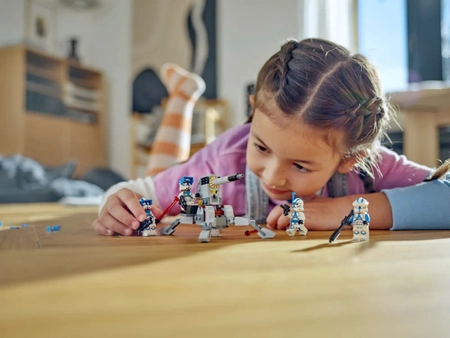 Klocki Lego Star Wars 75345 Zestaw bitewny – żołnierze-klony z 501 legionu, 119 elementów, 4 mini figurki, działo, super prezent dla miłośników Gwiezdnych Wojen, oryginalne klocki Lego, wiek dziecka 6+