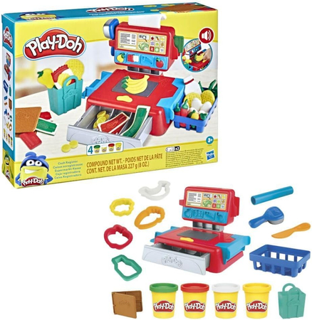 Play-Doh, Zestaw, Kasa sklepowa z dźwiękiem i 4 ciastoliny
