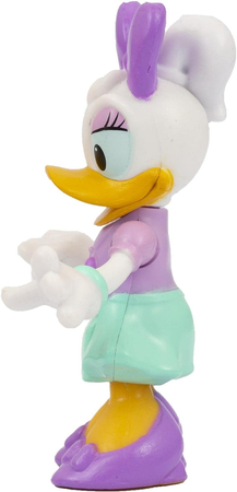 Disney Junior, Myszka Minnie, Figurka Daisy, 7 cm, przyjaciółka myszki Mini, można poruszać rączkami, oryginalna zabawka, dla dziewczynek w wieku 3 lata+