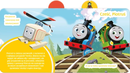 Tomek i Przyjaciele, Książeczka dla najmłodszych dzieci, Cześć, Tomek! cało kartonowa, z registrami, 16 stron