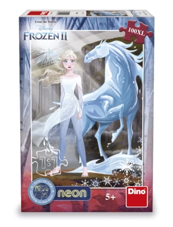 Kraina Lodu, Elsa i lodowy rumak, puzzle świecące w ciemności XL, 100 el., wymiary obrazka 33 x 47 cm
