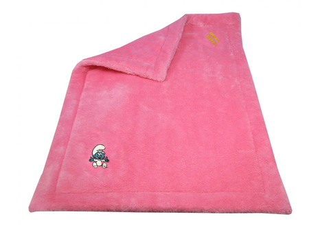 MU Brno, Smerfy, Miękki różowy kocyk Smerfuś 62 x 85 cm