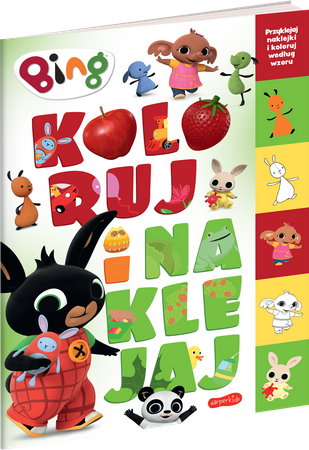 Królik Bing, Książeczka dla dzieci, Kolorowanka z naklejkami, Koloruj i naklejaj