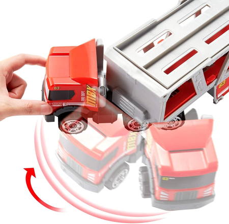 Matchbox, Zestaw Ciężarówka transporter i pojazd samochód strażacki z akcesoriami