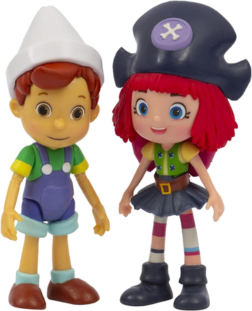 Pinokio i przyjaciele, figurki 2-pak, Pinokio i Frida, zestaw 2 figurek, można ruszać kończynami, od renomowanego producenta, oryginalne licencyjne zabawki, dla dzieci w wieku 3+