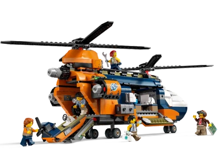 Klocki Lego City 60437 Helikopter badaczy dżungli w bazie, 881 elementów, oryginalne klocki, dla wielbicieli przygód