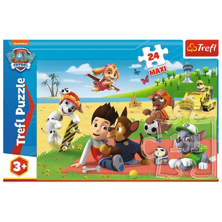 Duże puzzle Psi Patrol - Ekipa na kocu - 24 el. - Trefl