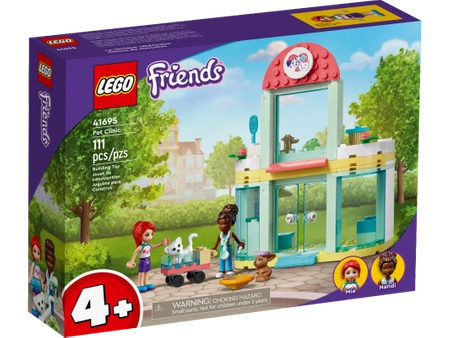 Klocki Lego Friends 41695, Klinika dla zwierzątek i figurki Mia i Nandi, 111 elementów, wysoka jakość, oryginalne klocki, dla dziewczynek w wieku 4+, pomysł na prezent, szybka wysyłka