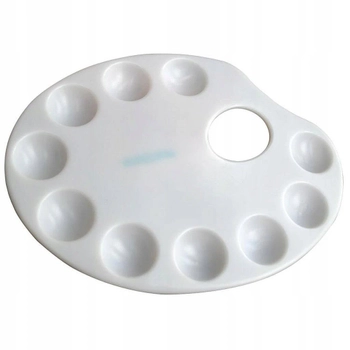 Paleta malarska owalna, 23 x 17 cm, Biała, Paletka do farb, Titanium