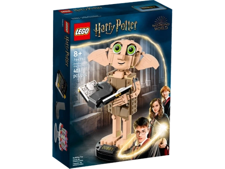 Klocki Lego Harry Potter 76421 Skrzat domowy Zgredek, 403 elementy, znany bohater serii filmów, wys. po złożeniu 19 cm, wiek dzieci 8 lat+