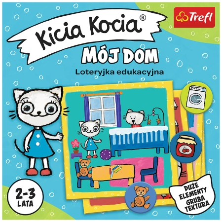 Trefl, Kicia Kocia, gra edukacyjna Kicia Kocia Mój dom, dziecko poznaje przedmioty, dla małych graczy w wieku 2-3 latka